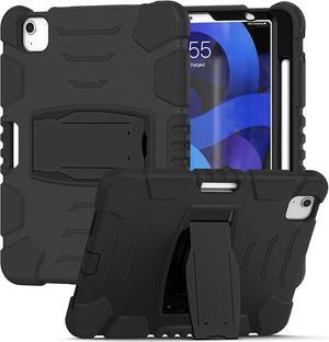 iPad Air 5th Generation Case 2022 - Protective Case for 10.9'' iPad Air 5th/4th Gen & iPad Pro 11 inch (4th/3rd/2nd/1st), iPad Pro 11 inch Case with Kickstand and Screen Protector - Black