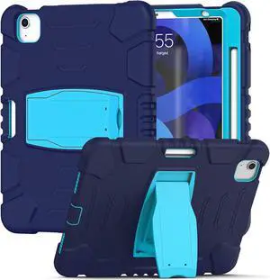 iPad Air 5th Generation Case 2022 - Protective Case for 10.9'' iPad Air 5th/4th Gen & iPad Pro 11 inch (4th/3rd/2nd/1st), iPad Pro 11 inch Case with Kickstand and Screen Protector - Navy Blue