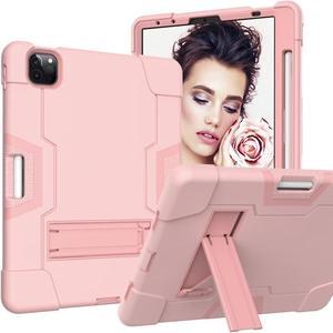Case for iPad Air 5th Generation 2022,iPad Air 4th Generation Case 2020 10.9 Inch with Pencil Holder Butterfly Kickstand Kids Girl Protective Cover for iPad Air 5/4 Gen/iPad Pro 11 10.9", Pink