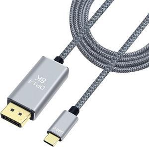 DCHAV 8K USB-C to DisplayPort Cable 3-Foot 4K@144Hz 8K@60Hz 2K@165Hz USB to DP Adapter Display Port Cord Nylon Braided Aluminum Connector for Monitor Computer Laptop Television Tablet