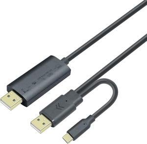 DTech Computer to Computer USB Cable 6ft PC to PC Data Transfer Cord USB-C USB-A Windows 11 10 8 7 Vista XP MAC for USB 2.0 High Speed Easy File Sync Software Included