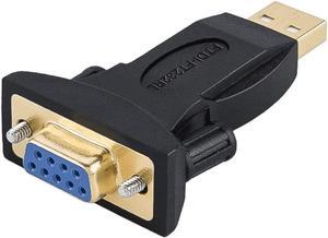 CableCreation USB to RS232 Adapter with FTDI Chipset, USB 2.0 Male to RS232 Female DB9 Serial Converter for Cashier Register, Modem, Scanner, Industriual Machinery, CNC and Above,Black