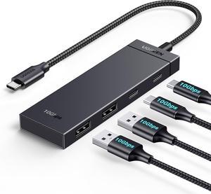 USB C Hub, 10Gbps 4 in 1 USB 3.2 Adapter with 2 USB-C 3.2 and 2 USB-A 3.2, 4 Ports USB C Splitter Extender for MacBook Pro/Air, iPad Pro, iPhone 15/15 Pro Max, Surface, PC, Laptops and More