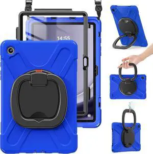 Case for Galaxy Tab A9+ Plus 11 Inch 2023 SM-X210/X216/X218, Heavy Duty Drop-Proof Case with Screen Protector, Shoulder Strap, Stable Kickstand for Galaxy Tab A9+/A9 Plus 11'', Blue Case for Galaxy Tab A9+ Plus 11 Inch 2023 SM-X210/X216/X218, Heavy Duty Drop-Proof Case with Screen Protector, Shoulder Strap, Stable Kickstand for Galaxy Tab A9+/A9 Plus 11'', Blue