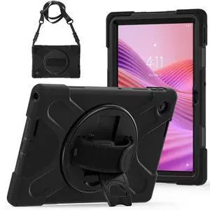 Case for Tab 10.1" 2025 TB311FU/TB311XU 10.1 inch,2025 newly Released: with Screen Protector, Hand Strap, Shoulder Strap, Rotating Stand, Stylus Holder - Black