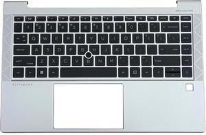 Replacement Laptop Upper Case Palmrest Non-Backlit Keyboard Assembly Part for Elitebook 840 G8 M36310-001 M52492-001 Black