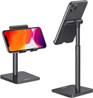 Cell Phone Stand, Adjustable Angle Height Desk Phone Dock Holder for iPhone SE 16 Pro Max/Plus/XS/XR, Galaxy S20 / S10 / S9 / S8 and Other Phones (3.5-7.0-Inch),Black