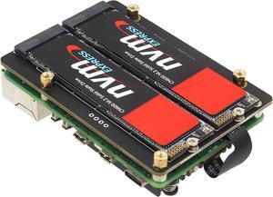 X1005 PCIe to Bottom Dual M.2 HAT NVMe SSD PCIe Peripheral Board for Raspberry Pi 5 Support M.2 2230/2242/2260/2280 SSD