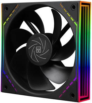 Thermalright TL-M12R 120mm ARGB CPU Fan, with 1500RPM Speed, Black Computer Case Cooling, Quiet 4pin PWM PC Inverted Fan, CPU Cooler,ARGB Light Effect with Infinite Mirrors on Both Sides