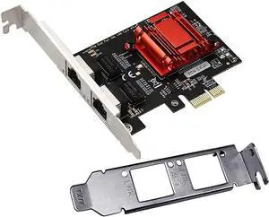 Dual-Port PCIe Gigabit Network Card 1000M PCI Express Ethernet Adapter with In-tel 82575/82576 Two Ports LAN NIC Card for Support PXE for Windows/Windows Server/Linux/Freebsd/DOS with Low Profile