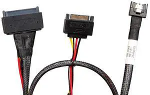 PCIe 5.0 MCIO X4 to U.2 NVME Adapter, SFF-TA-1016 to SFF-8639 Cable with Power, Cable 70CM