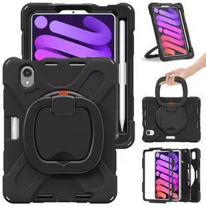 Shockproof Case for iPad mini 7 (A17 Pro) 2024/ iPad mini 6th 2022, Heavy Duty Rugged Case Without Pencil Holder