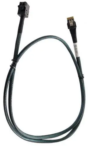 SlimSAS 4X to MiniSAS HD SFF-8654 38pin to SFF-8643 36pin Cable 80CM,Support PCIe Gen4.0 and SAS3.0 protocols