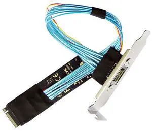 Oculink SFF-8612 to PCI-E 4.0 NVME M.2 M-Key Host Extension Cable Adapter with 8/12cm Slot Bracket for External Graphics Card & SSD
