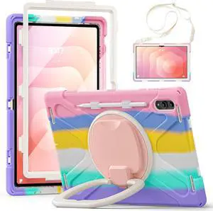 Compatible with Sam-sung Galaxy Tab S11 Ultra 14.6" 2025 Released Model SM-X930/X936B CaseMilitary Grade Shockproof Case with Screen Protector,360° Rotating Stand/Handle Shoulder Cover(Black)