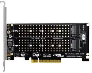 M.2 NVME SSD M Key to PCIE X8 Adapter Card, PCIE to NVME Drive Expansion Card, 32Gbps SSD PCIE 3.0/4.0 Adapter for Desktop PC, PCI E Full Channel Full Speed(ph45)