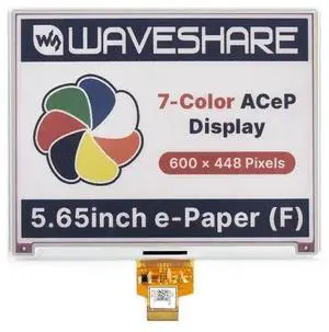 5.65inch E-Ink Display HAT 7-Color ACeP E-Paper Display 600x448 Pixels for Raspberry Pi 4B/3B+/3B/2B/Zero/Zero W/Zero WH and Jetson Nano without Standard Driver Board, E-Ink Display only