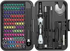 132 in 1 Small Precision Screwdriver Set,Upgraded Repair Tool Kit(with 108 Magnetic Screwdriver Bits),Color Coded Screwdriver Set with Extension Rod Kit for Phone, Computer, Tablet, Watch