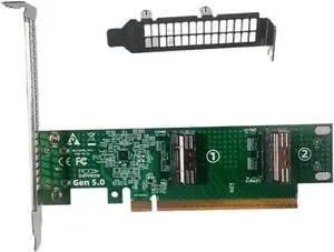 Adapter PCI-E 5.0 PCI-Express 16x to SFF-TA-1016 Dual MCIO 8i Mini Cool Edge IO VROC Adapter for Mainboard SSD Graphics Card Adapter PCI-E 5.0 PCI-Express 16x to SFF-TA-1016 Dual MCIO 8i Mini Cool Edge IO VROC Adapter for Mainboard SSD Graphics Card