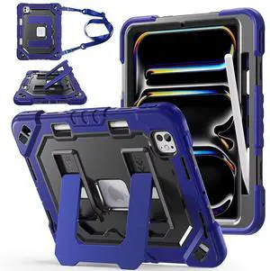 Case for iPad Pro 11 inch M5 2025 & M4 2024, 4 Layers Heavy Duty Full-Body Protection Pencil Holder, Heavy Duty Shockproof Rugged High-Impact Protective Cove Kickstand, Shoulder Strap Kids Friendly Case for iPad Pro 11 inch M5 2025 & M4 2024, 4 Layers Heavy Duty Full-Body Protection Pencil Holder, Heavy Duty Shockproof Rugged High-Impact Protective Cove Kickstand, Shoulder Strap Kids Friendly