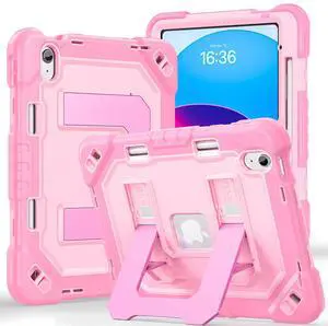 Case for iPad A16 11th Generation 11 Inch (2025) iPad 10th Generation 10.9 Inch (2022),i Pad A16 Case Military Grade Shockproof Cases with Pencil Holder Shoulder Strap,Black Pink Case for iPad A16 11th Generation 11 Inch (2025) iPad 10th Generation 10.9 Inch (2022),i Pad A16 Case Military Grade Shockproof Cases with Pencil Holder Shoulder Strap,Black Pink