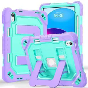 Case for iPad A16 11th Generation 11 Inch (2025) iPad 10th Generation 10.9 Inch (2022),i Pad A16 Case Military Grade Shockproof Cases with Pencil Holder Shoulder Strap,Black Purple+green Case for iPad A16 11th Generation 11 Inch (2025) iPad 10th Generation 10.9 Inch (2022),i Pad A16 Case Military Grade Shockproof Cases with Pencil Holder Shoulder Strap,Black Purple+green