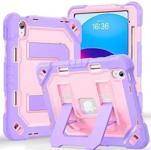 Case for iPad A16 11th Generation 11 Inch (2025) iPad 10th Generation 10.9 Inch (2022),i Pad A16 Case Military Grade Shockproof Cases with Pencil Holder Shoulder Strap,Black Purple+rose gold Case for iPad A16 11th Generation 11 Inch (2025) iPad 10th Generation 10.9 Inch (2022),i Pad A16 Case Military Grade Shockproof Cases with Pencil Holder Shoulder Strap,Black Purple+rose gold