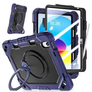 Case for iPad (A16) 11th Generation 11 inch 2025/10th Generation 10.9 inch 2022, Shockproof Cover with 360° Rotate Handle/Bracket/Pen Holder/Shoulder Strap Navy Blue Case for iPad (A16) 11th Generation 11 inch 2025/10th Generation 10.9 inch 2022, Shockproof Cover with 360° Rotate Handle/Bracket/Pen Holder/Shoulder Strap Navy Blue