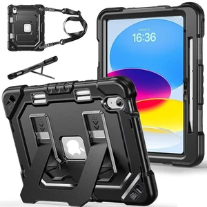Case for iPad A16 11th Generation 11 Inch (2025) iPad 10th Generation 10.9 Inch (2022),i Pad A16 Case Military Grade Shockproof Cases with Pencil Holder Shoulder Strap,Black Case for iPad A16 11th Generation 11 Inch (2025) iPad 10th Generation 10.9 Inch (2022),i Pad A16 Case Military Grade Shockproof Cases with Pencil Holder Shoulder Strap,Black