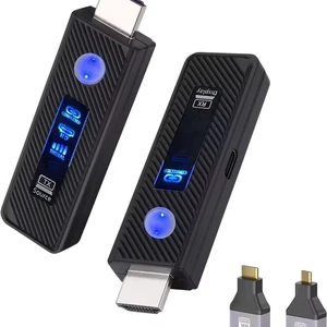 Upgraded Wireless HDMI Transmitter and Receiver 165FT/50M, Plug & Play Portable 5G+2.4G Wireless HDMI Extender Kit for 4K Decode Input 1080P Output, for Audio to Monitor from Laptop/TV Box Upgraded Wireless HDMI Transmitter and Receiver 165FT/50M, Plug & Play Portable 5G+2.4G Wireless HDMI Extender Kit for 4K Decode Input 1080P Output, for Audio to Monitor from Laptop/TV Box