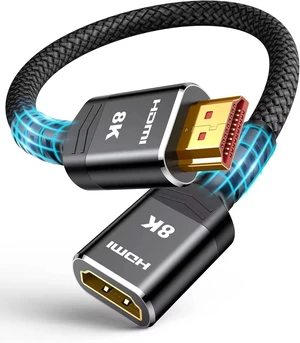 8K 4K HDMI Extender Cable, Short HDMI Extension Cable 2.1 4K@30Hz/ 60Hz/ 120Hz, Ultra high Speed HDMI Adapter Male to Female Compatible with PS5 Roku Stick Blu Ray Player HDTV Laptop 1FT 8K 4K HDMI Extender Cable, Short HDMI Extension Cable 2.1 4K@30Hz/ 60Hz/ 120Hz, Ultra high Speed HDMI Adapter Male to Female Compatible with PS5 Roku Stick Blu Ray Player HDTV Laptop 1FT