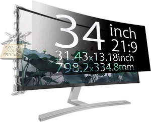Protect Computer Privacy - 34 Inch 21:9 Aspect Ratio Computer Privacy Screen Protector Privacy Filter for Widescreen/Curved Screen Computer Monitor - Anti-Glare Protect Computer Privacy - 34 Inch 21:9 Aspect Ratio Computer Privacy Screen Protector Privacy Filter for Widescreen/Curved Screen Computer Monitor - Anti-Glare