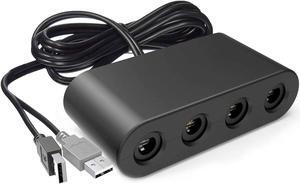 Gamecube Adapter for Nintendo Switch Gamecube Controller Adapter and WII U and PC, Super Smash Bros Gamecube Controller Adapter. Support Turbo and Vibration Features with 180cm Long Cable