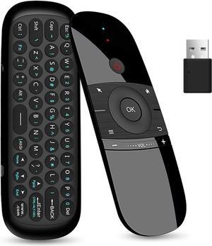 W1 Universal TV Remote Air Mouse, Wireless Keyboard Fly Mouse 2.4GHz Connection Air Remote Keyboard Mouse for Nvidia Shield/Android TV Box/PC/Smart TV/Projector/HTPC/All-in-one PC/TV..