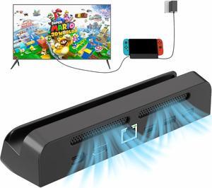 Dock for Nintendo Switch OLED Docking Station Doc for TV, Portable Base Support 4K 1080P Video Output, with Ethernet Port/Type C Port/USB Port Replacement for Official Switch Dock