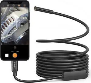 Type-C Endoscope Camera with 8 Adjustable LED Lights, Borescope with Semi-Rigid Snake Camera, IP67 Waterproof Plumbing Inspection Camera for Phone & Tablet (9.8ft)