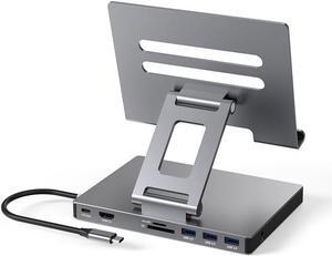 iPad Pro USB C Hub Cradle for iPad Pro M4 M2 M1 13 12.9 11-inch iPad Air Docking Station Foldable 4K 60Hz HDMI, PD Charging, SD/TF Card Reader, 3 USB 3.0, 3.5mm Audio, iPad Docking Station Accessories iPad Pro USB C Hub Cradle for iPad Pro M4 M2 M1 13 12.9 11-inch iPad Air Docking Station Foldable 4K 60Hz HDMI, PD Charging, SD/TF Card Reader, 3 USB 3.0, 3.5mm Audio, iPad Docking Station Accessories