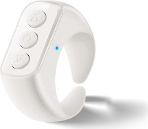 Tiktok Scroll Ring, Kindle APP Page Turner, Bluetooth Clicker Control, Minimalist Style and Smart Make Life Easier - Snow White