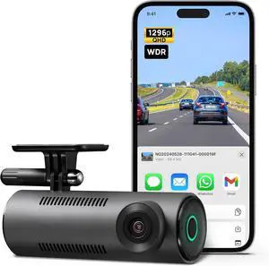 Car Logger , Car Logger 1296P QHD, Smart Car Logger Front Built-in WiFi, 130° Wide Angle FOV, WDR, Night Vision, iOS/Android Mobile Apps, Loop Recording, Parking Monitor, Time-lapse Photography