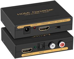 4K HDMI Audio Extractor Splitter, 1080P HDMI to HDMI Audio Converter + Fiber Optic Toslink SPDIF + L/R Stereo Analog Audio, HDMI Audio Adapter for Fire Stick, Blu-ray Player (4K 30Hz Black)
