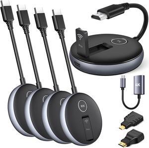 Wireless HDMI G9R Pro- One Transmitter and Four Receivers - Extender Kit, Wireless Sync Expansion, 50M/165FT 5.8G/2.4G @60Hz, Plug and Play - Streams Video from Laptop to Multiple TVs/Monitors