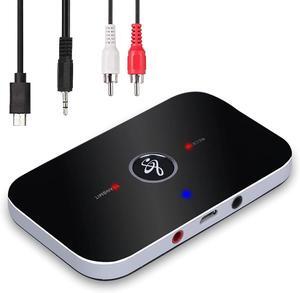 Bluetooth Transmitter Receiver, 2-in-1 Auxiliary Bluetooth 5.0 Audio Adapter with Auxiliary 3.5mm R/L Cable for TV/Airplane/Home Stereo/Speakers/BT Headphones, RCA AUX 3.5mm Bluetooth Music Receiver