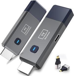 Wireless HDMI Transmitter and Receiver, 165ft/50m Wireless HDMI for 4K Decode Input 1080P Output, Plug and Play Portable 2.4G/5.8G Wireless HDMI for Monitoring and Surveillance from PC/Projector/TV bo