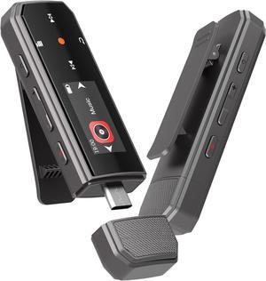 64GB Type-C USB MP3 Player with Bluetooth 5.3, Clip Portable Music Player with FM Radio, Voice Recorder, Exercise Pedometer, Digital Audio Random Playback A-B Repeat, Supports Cell Phone File Transfer