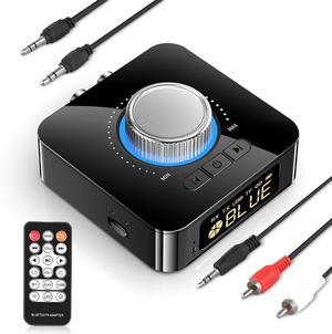 2-in-1 Bluetooth 5.0 Transmitter Receiver, Mini Wireless Bluetooth Jack Adapter 3.5mm AUX/RCA/TF/USB, Bluetooth Adapter for TV/Home/Car/PC/Headphones/Speakers