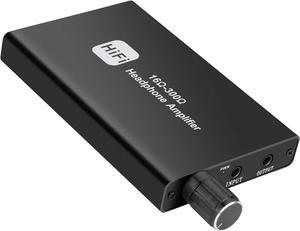 Portable 3.5mm Headphone Amplifier Two-Stage Gain Switch for Cell Phones and PCs 3.5mm Stereo Audio Input Output, Black