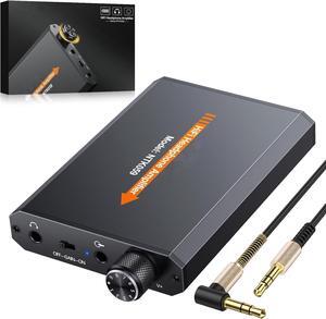 Portable 3.5mm Headphone Amplifier Two-Stage Gain Switch, 16-150 Ohm, Brushed Aluminum Finish