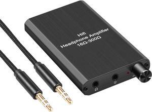 Portable Headphone Amplifier 3.5mm Stereo Audio Input/Output Support Volume Control with GAIN Switch, Rechargeable Battery, 3.5mm Headphone Amplifier for Switch/PS4/iPhone/PC/MP3/4/4 /HD 650 Headphone