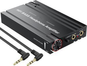 Professional 16-600 Headphone Amplifier with Bass Boost, Portable HiFi Headphone Amplifier, Gain Switch Bass Volume Adjustment, Rechargeable Headphone Amplifier 3.5mm Jack for Phone, iPad, MP3, MP4
