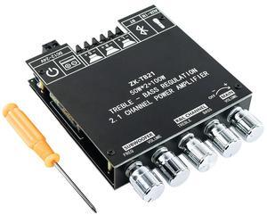 Bluetooth 5.0 50W+50W+100W 2.1 Channel Subwoofer Amplifier Board TPA3116D2 HiFi Treble and Bass Control Stereo Digital Audio Amplifier Board for Home Theater DIY Wireless Speakers
